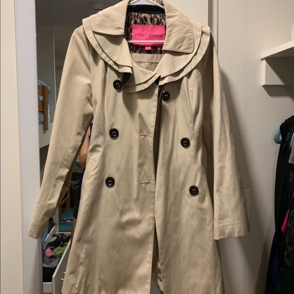 Betsey Johnson Ruffle Trench Coat, XS - Picture 3 of 3